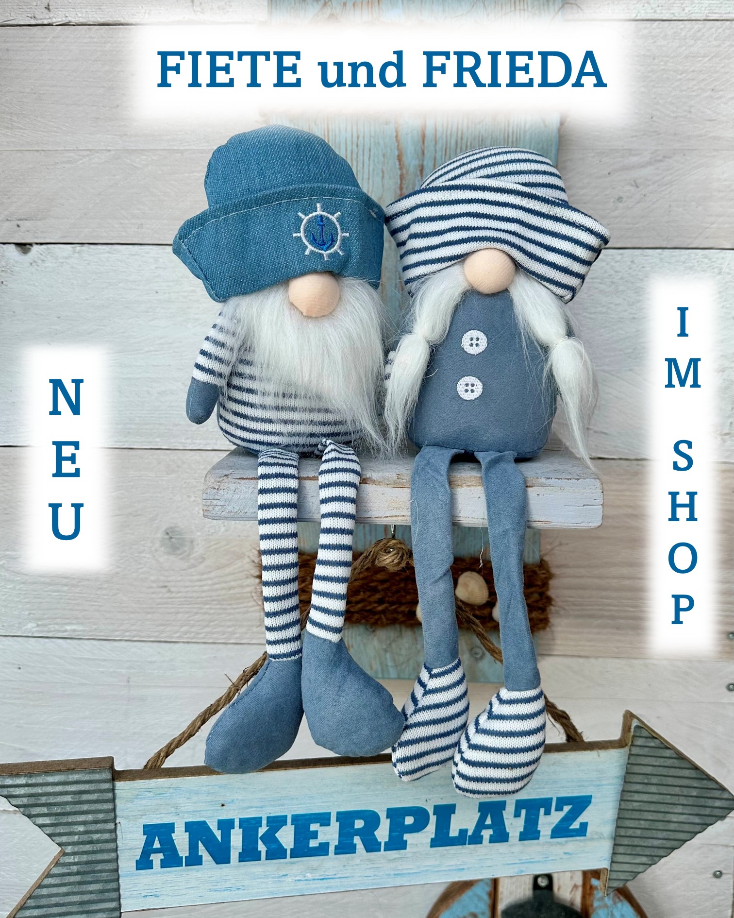 „Fiete und Frieda“ – Maritime Kantensitzer im liebevollen 2er‑Set